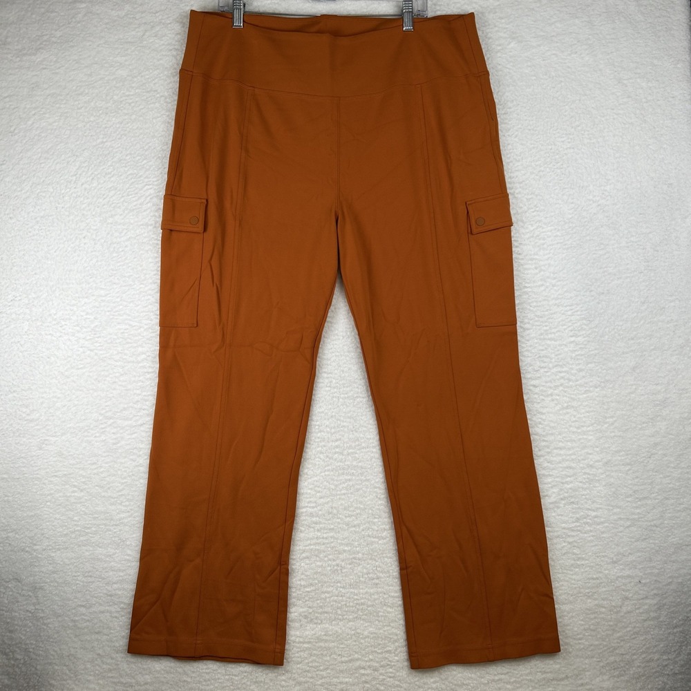 ATHLETA Delancey Straight Cargo Pant Burnt Orange Pockets High Rise Women's 2X